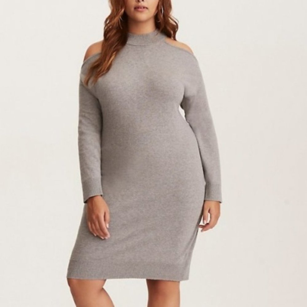 Torrid High Neck Cold Shoulder Sweater Dress Sz 2